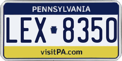 PA license plate LEX8350