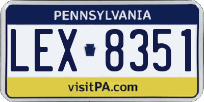 PA license plate LEX8351