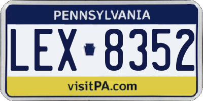 PA license plate LEX8352