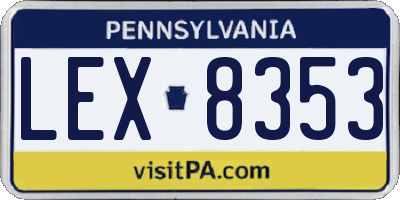 PA license plate LEX8353