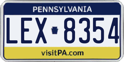 PA license plate LEX8354