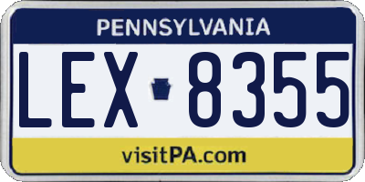 PA license plate LEX8355