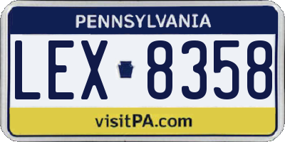 PA license plate LEX8358