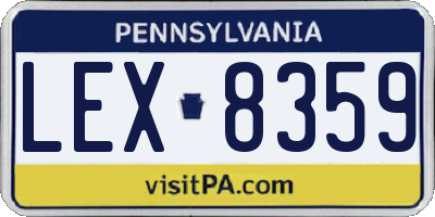 PA license plate LEX8359