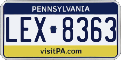 PA license plate LEX8363