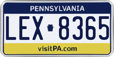 PA license plate LEX8365