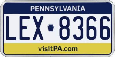 PA license plate LEX8366