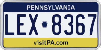 PA license plate LEX8367