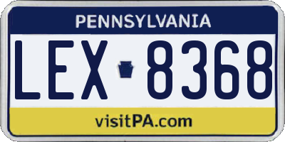 PA license plate LEX8368
