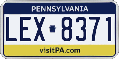 PA license plate LEX8371
