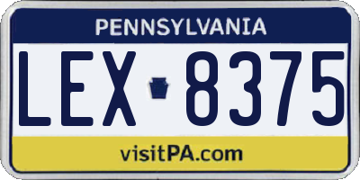 PA license plate LEX8375