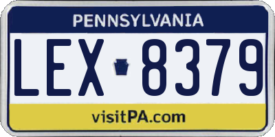 PA license plate LEX8379
