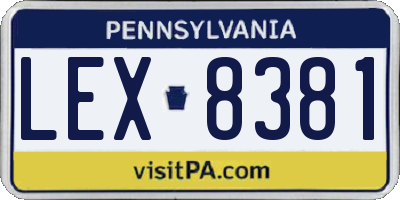 PA license plate LEX8381