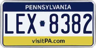PA license plate LEX8382