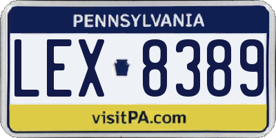 PA license plate LEX8389
