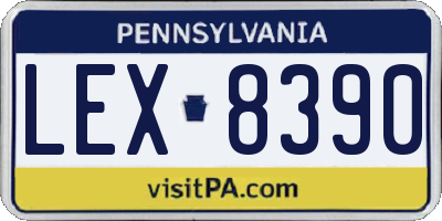 PA license plate LEX8390
