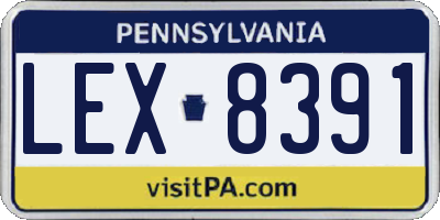 PA license plate LEX8391