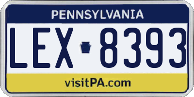 PA license plate LEX8393