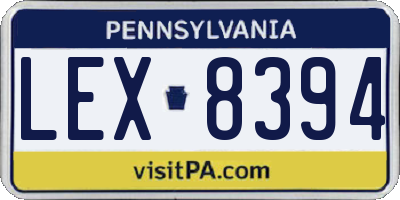 PA license plate LEX8394