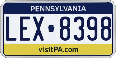 PA license plate LEX8398