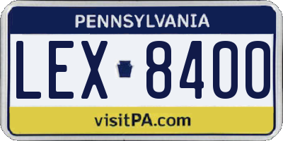 PA license plate LEX8400