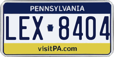 PA license plate LEX8404
