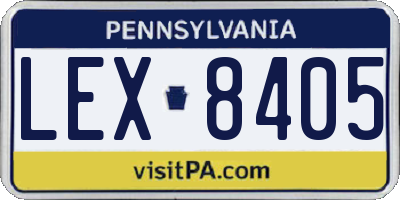 PA license plate LEX8405