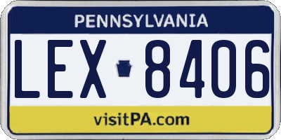 PA license plate LEX8406