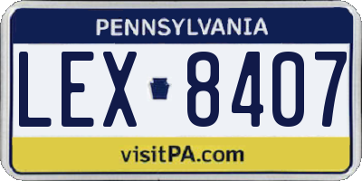PA license plate LEX8407
