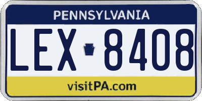 PA license plate LEX8408