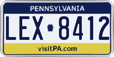 PA license plate LEX8412