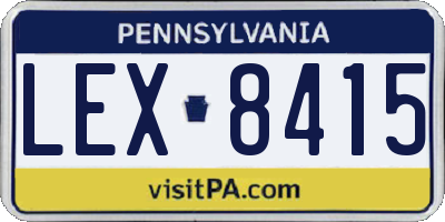 PA license plate LEX8415
