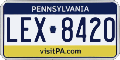 PA license plate LEX8420