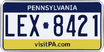 PA license plate LEX8421
