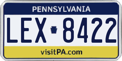 PA license plate LEX8422