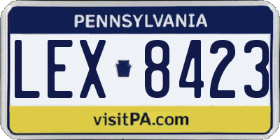 PA license plate LEX8423