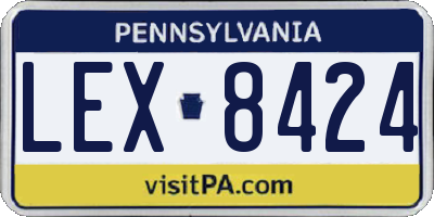 PA license plate LEX8424