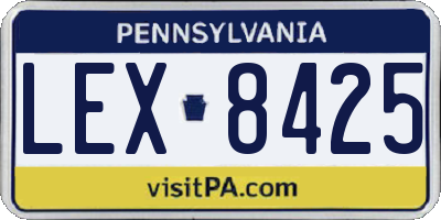 PA license plate LEX8425