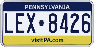 PA license plate LEX8426