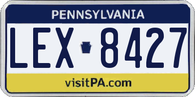 PA license plate LEX8427