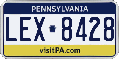 PA license plate LEX8428