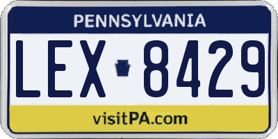 PA license plate LEX8429