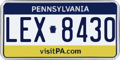 PA license plate LEX8430
