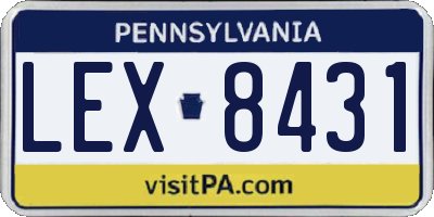PA license plate LEX8431