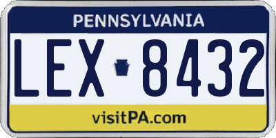 PA license plate LEX8432