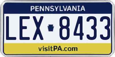 PA license plate LEX8433