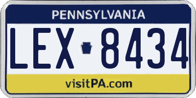 PA license plate LEX8434