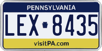 PA license plate LEX8435