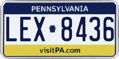 PA license plate LEX8436