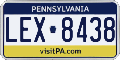 PA license plate LEX8438